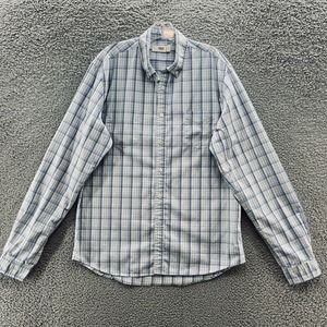 Creep Hiroshi Awai Shirt Blue Plaid Long Sleeve Cotton Button Down